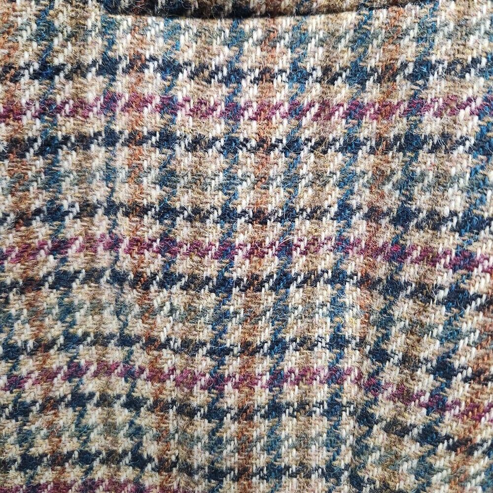 Vintage Character Suburban Wear Houndstooth Wool Lined Tailored Blazer Jacket 12 - Picture 6 of 16